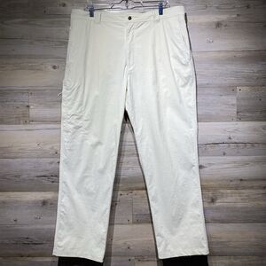 Coolibar Casual Performance Pants Beige 36x30 UPF 50 Cargo Pocket Stretch Golf